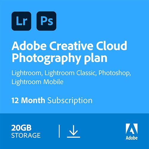 Adobe Creative Cloud 2023 - Photography Plan 20GB 1 Year Subscription