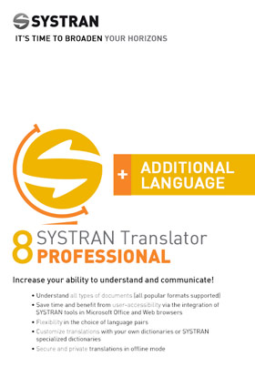
    SYSTRAN 8 Translator Professional - Additional Language Pair - English <> French
